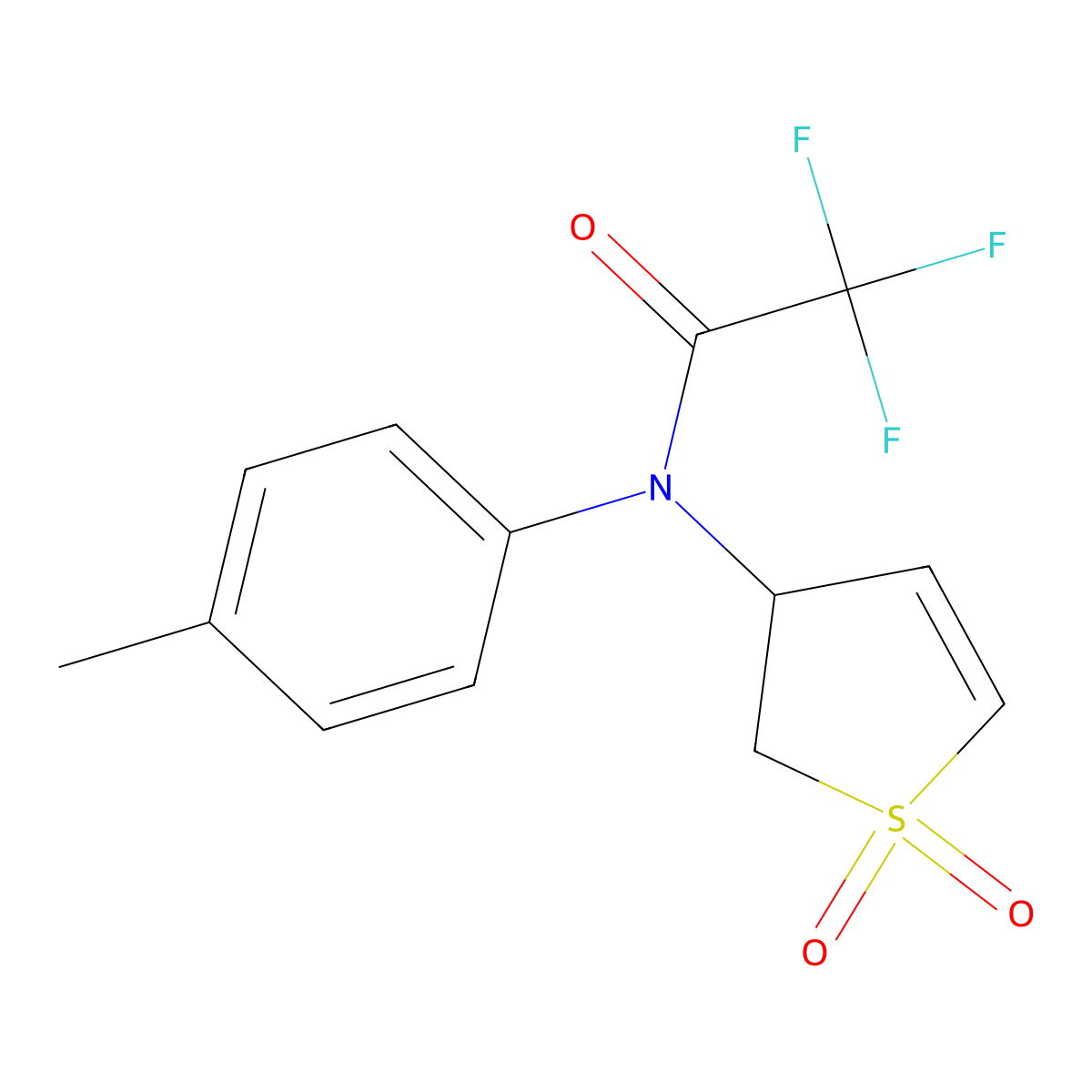 N-(1,1-dioxo-2,3-dihydrothiophen-3-yl)-2,2,2-trifluoro-N-(4-methylphenyl)acetamide molecular structure, CAS 302950-42-1