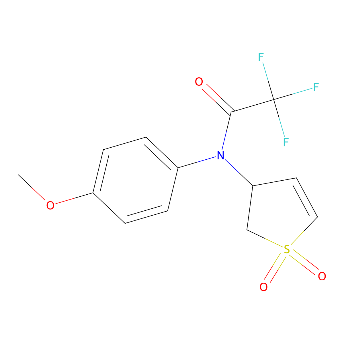 N-(1,1-dioxo-2,3-dihydrothiophen-3-yl)-2,2,2-trifluoro-N-(4-methoxyphenyl)acetamide molecular structure, CAS 302950-46-5