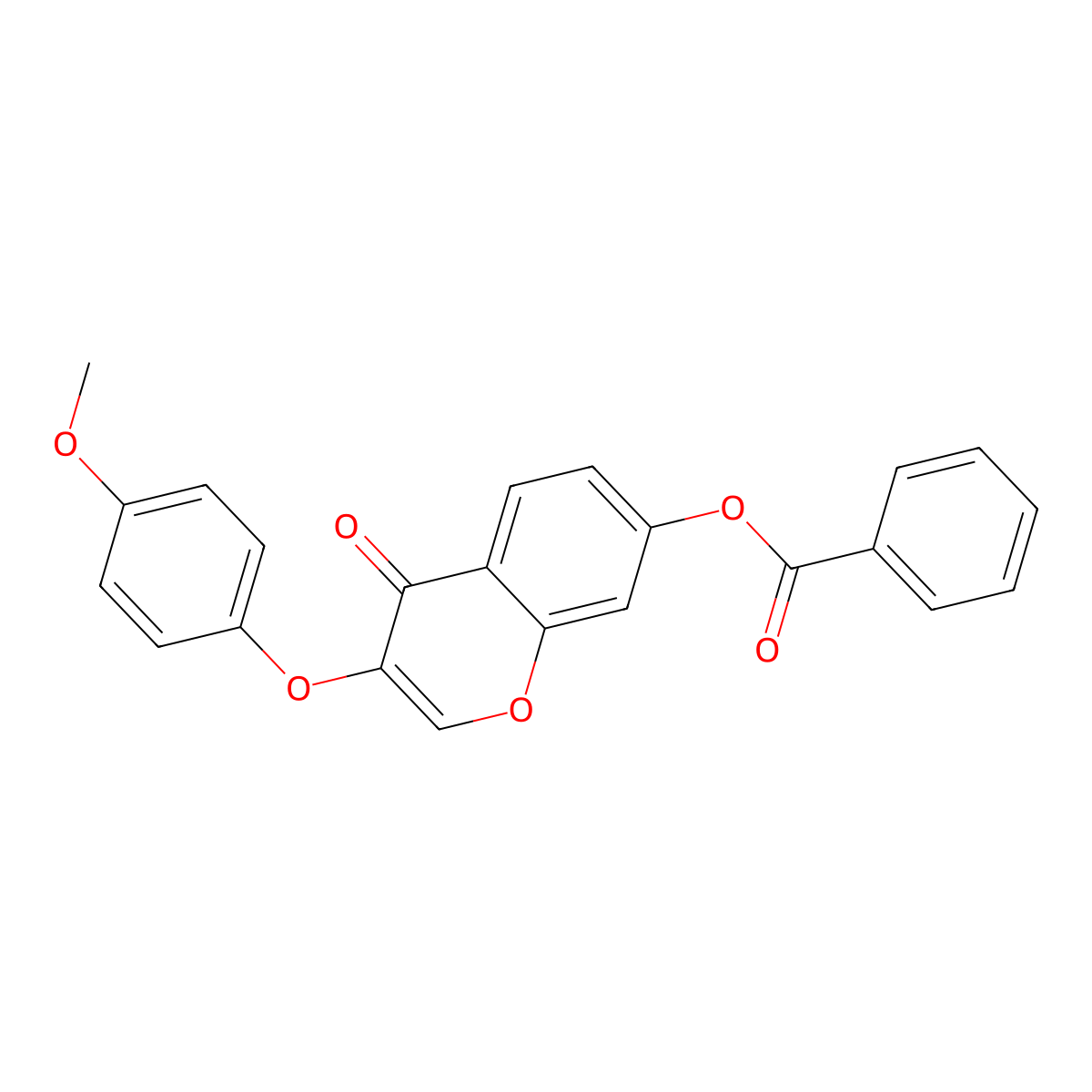 3-(4-methoxyphenoxy)-4-oxo-4H-chromen-7-yl benzoate molecular structure, CAS 302951-03-7