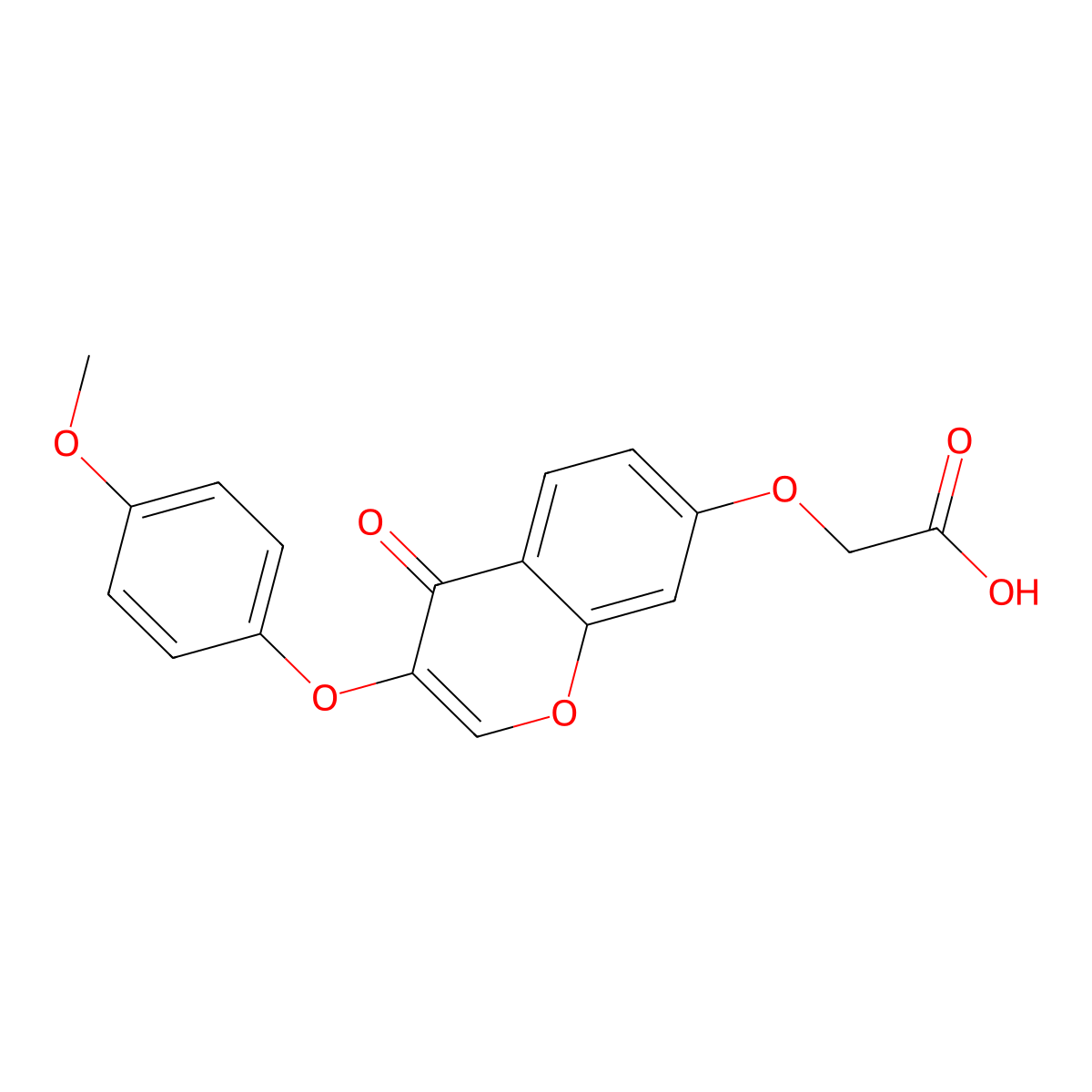 2-[3-(4-Methoxyphenoxy)-4-oxochromen-7-yl]oxyacetic acid molecular structure, CAS 302951-18-4