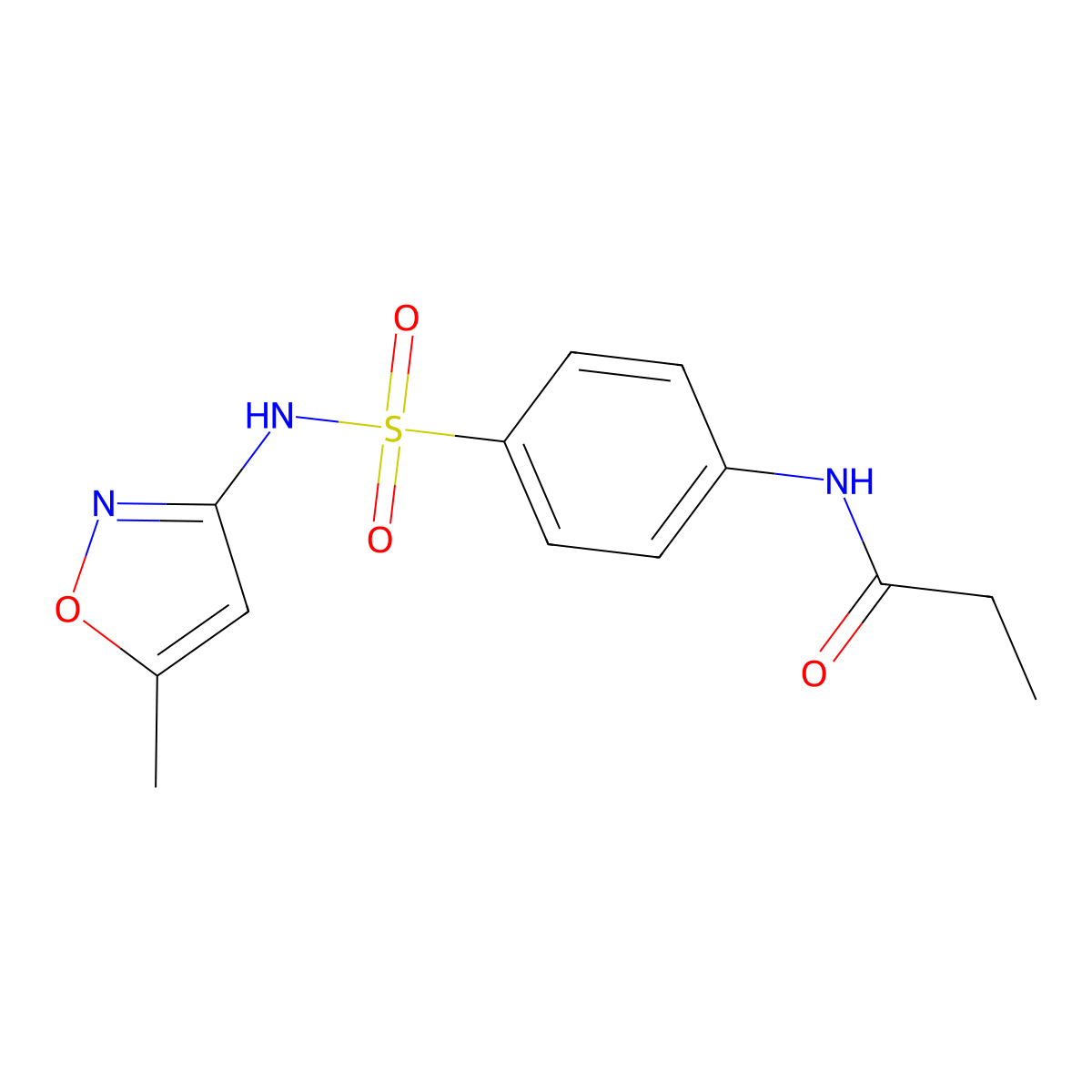N-(4-{[(5-methyl-3-isoxazolyl)amino]sulfonyl}phenyl)propanamide molecular structure, CAS 302951-48-0