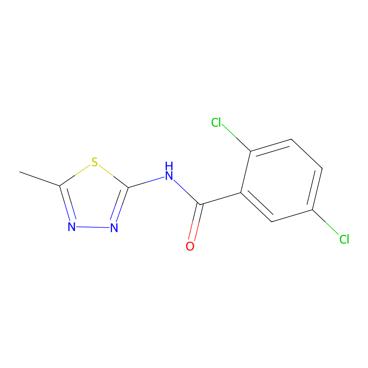 2,5-dichloro-N-(5-methyl-1,3,4-thiadiazol-2-yl)benzamide molecular structure, CAS 302951-70-8