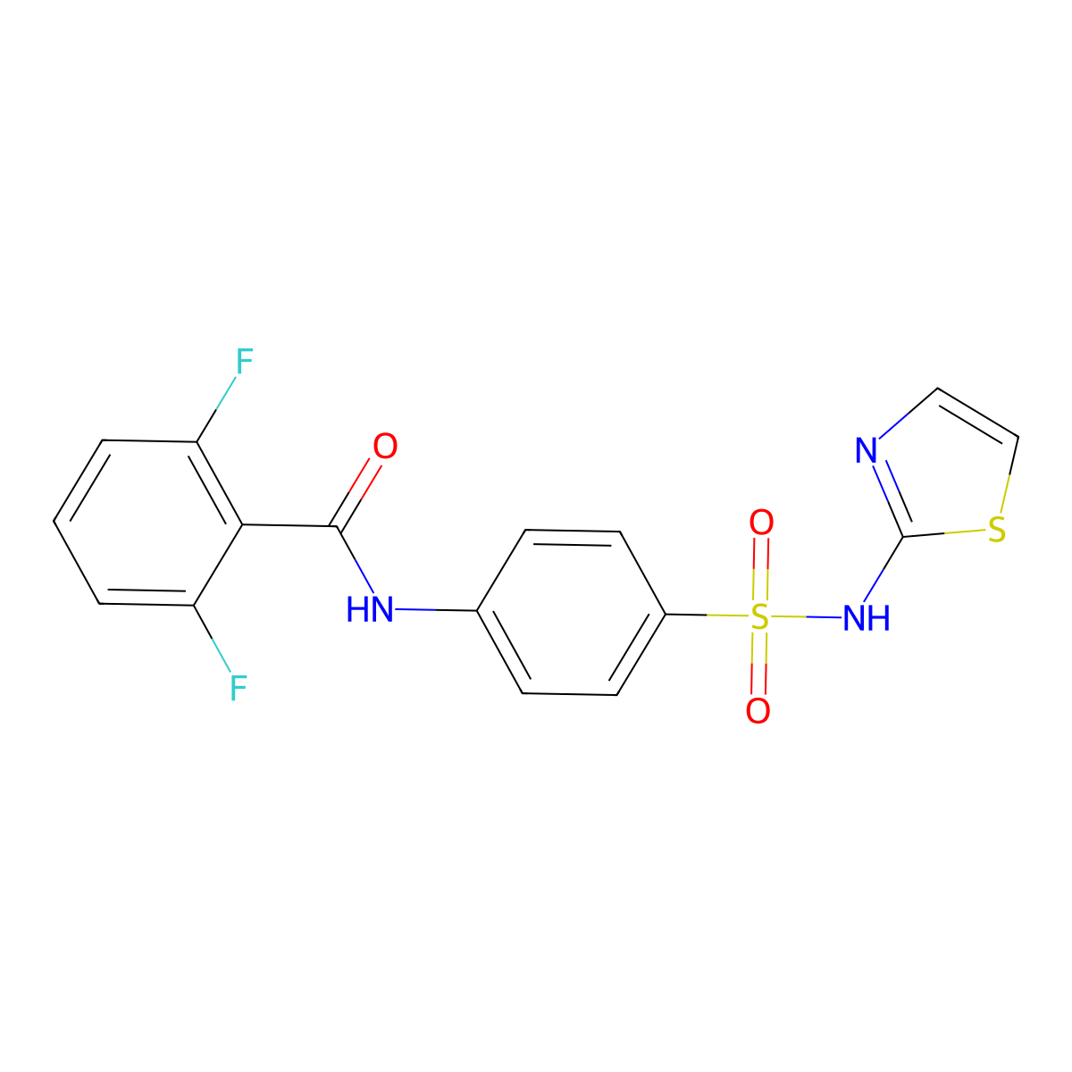 2,6-difluoro-N-(4-(N-(thiazol-2-yl)sulfamoyl)phenyl)benzamide molecular structure, CAS 302951-73-1