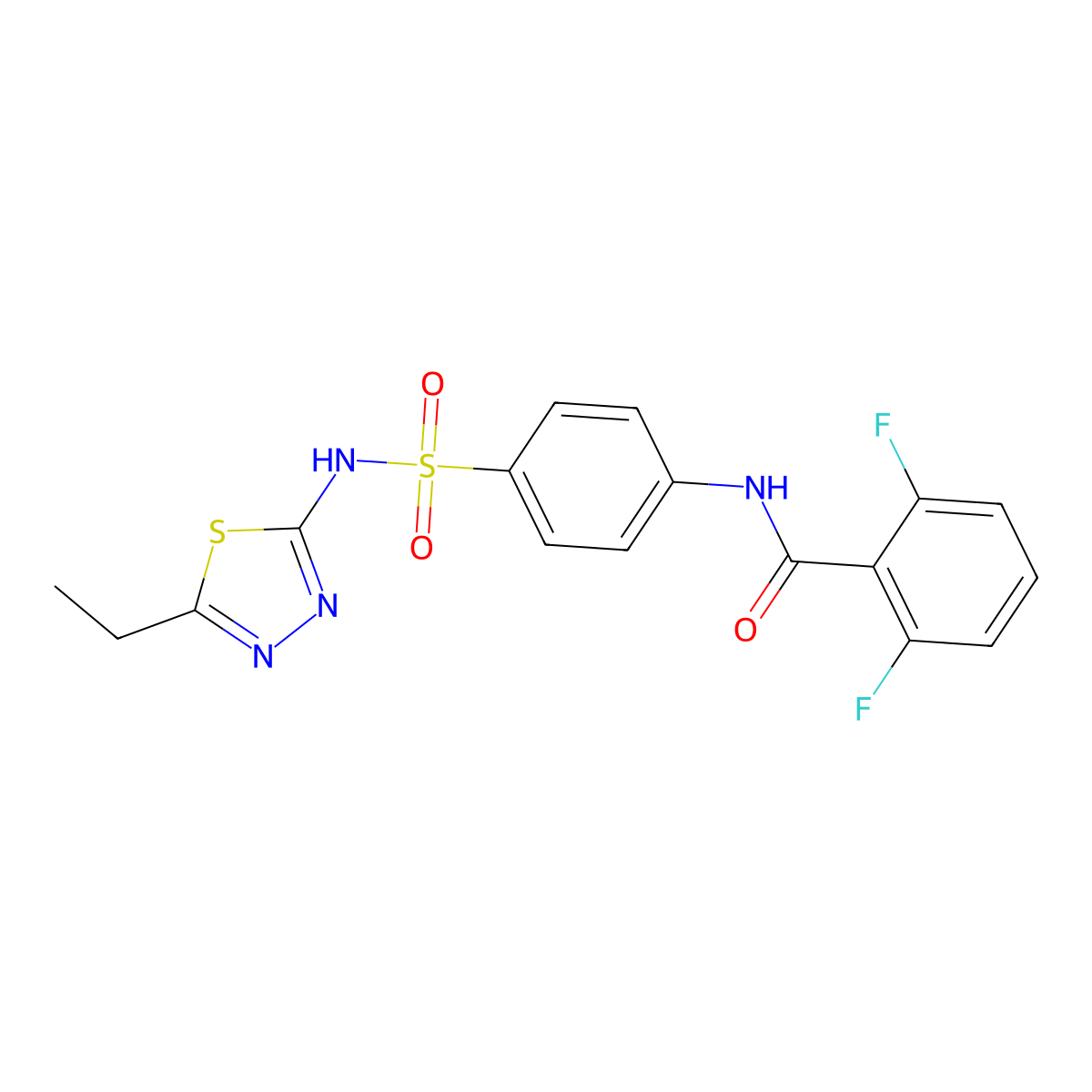 N-{4-[(5-ethyl-1,3,4-thiadiazol-2-yl)sulfamoyl]phenyl}-2,6-difluorobenzamide molecular structure, CAS 302951-74-2