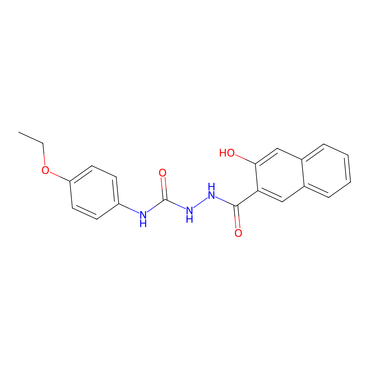 N-(4-ethoxyphenyl)-2-[(3-hydroxynaphthalen-2-yl)carbonyl]hydrazinecarboxamide molecular structure, CAS 302951-83-3