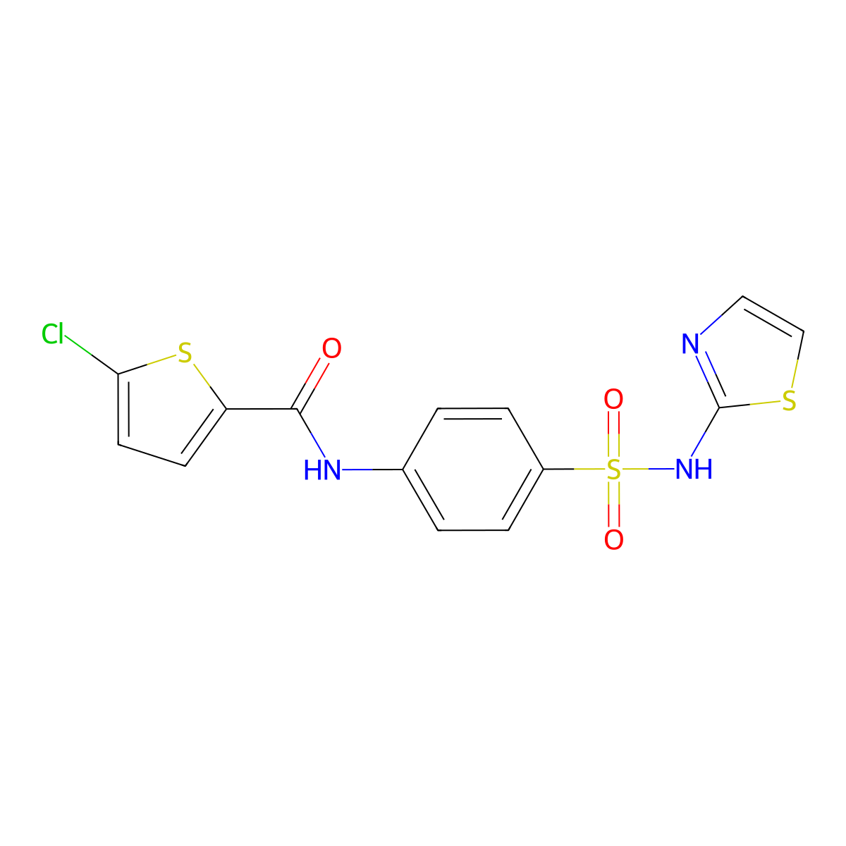 5-chloro-N-(4-(N-(thiazol-2-yl)sulfamoyl)phenyl)thiophene-2-carboxamide molecular structure, CAS 302951-89-9
