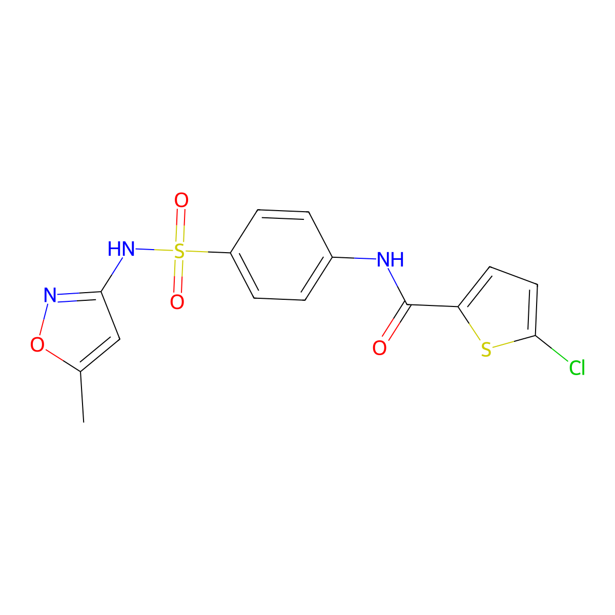5-chloro-N-{4-[(5-methyl-1,2-oxazol-3-yl)sulfamoyl]phenyl}thiophene-2-carboxamide molecular structure, CAS 302951-99-1
