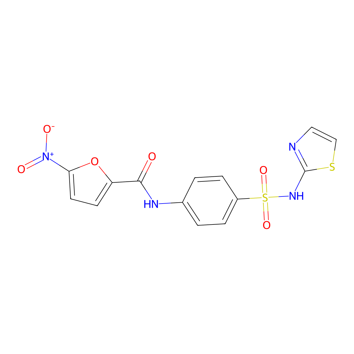 5-nitro-N-(4-(N-(thiazol-2-yl)sulfamoyl)phenyl)furan-2-carboxamide molecular structure, CAS 302952-34-7