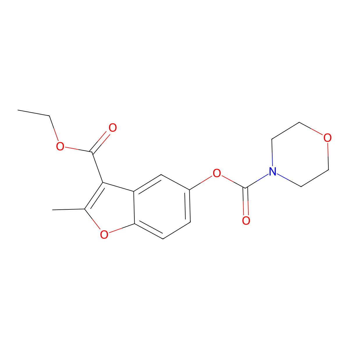3-(Ethoxycarbonyl)-2-methyl-1-benzofuran-5-yl morpholine-4-carboxylate molecular structure, CAS 302952-37-0