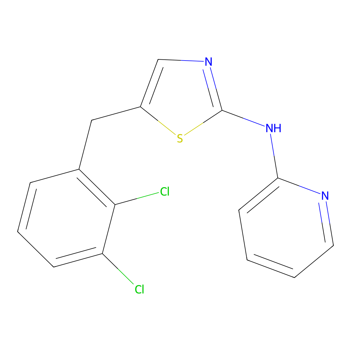 N-[5-(2,3-dichlorobenzyl)-1,3-thiazol-2-yl]pyridin-2-amine molecular structure, CAS 302952-47-2