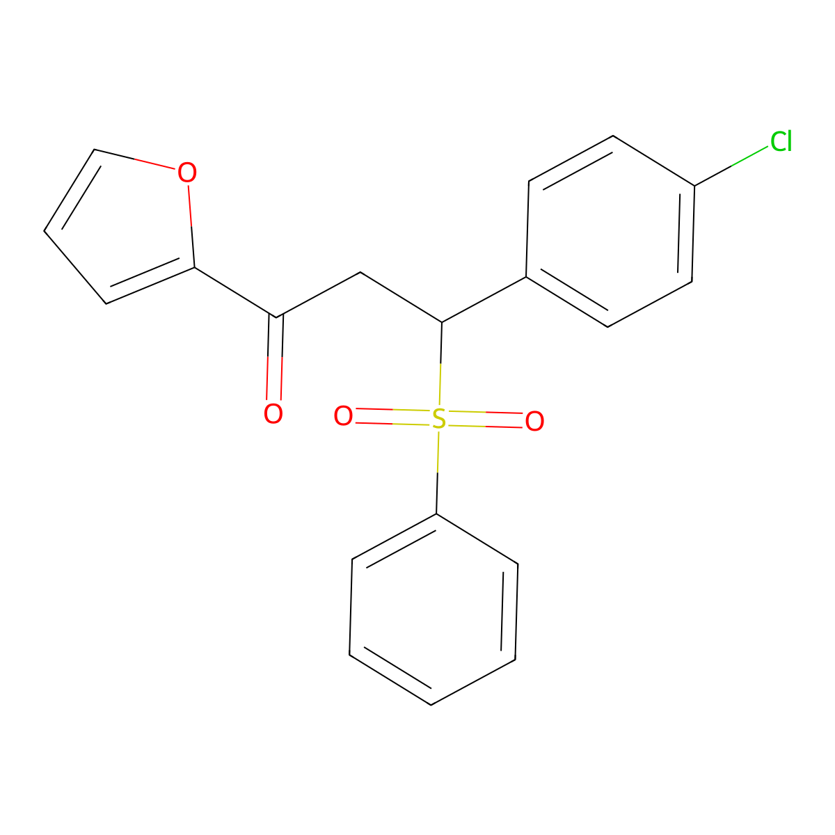 3-(4-Chlorophenyl)-1-(furan-2-yl)-3-(phenylsulfonyl)propan-1-one molecular structure, CAS 302952-50-7