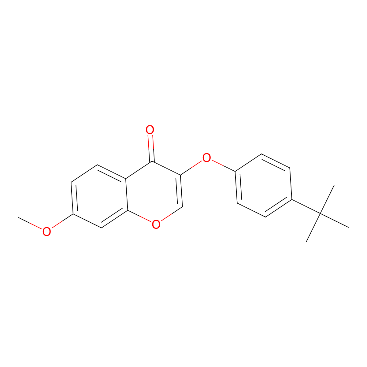 3-(4-Tert-butylphenoxy)-7-methoxychromen-4-one molecular structure, CAS 302952-54-1