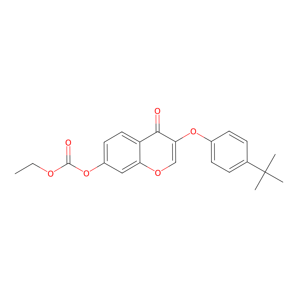 3-(4-tert-butylphenoxy)-4-oxo-4H-chromen-7-yl ethyl carbonate molecular structure, CAS 302952-63-2