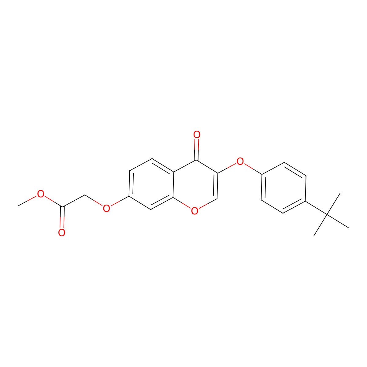 methyl {[3-(4-tert-butylphenoxy)-4-oxo-4H-chromen-7-yl]oxy}acetate molecular structure, CAS 302952-67-6
