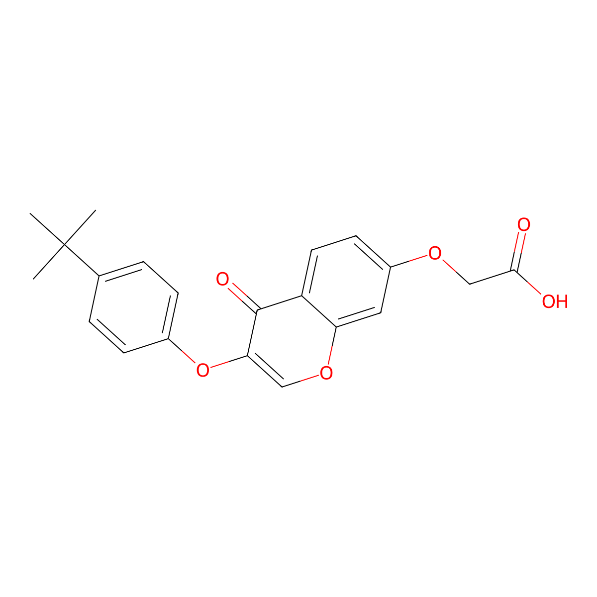 {[3-(4-tert-butylphenoxy)-4-oxo-4H-chromen-7-yl]oxy}acetic acid molecular structure, CAS 302952-69-8