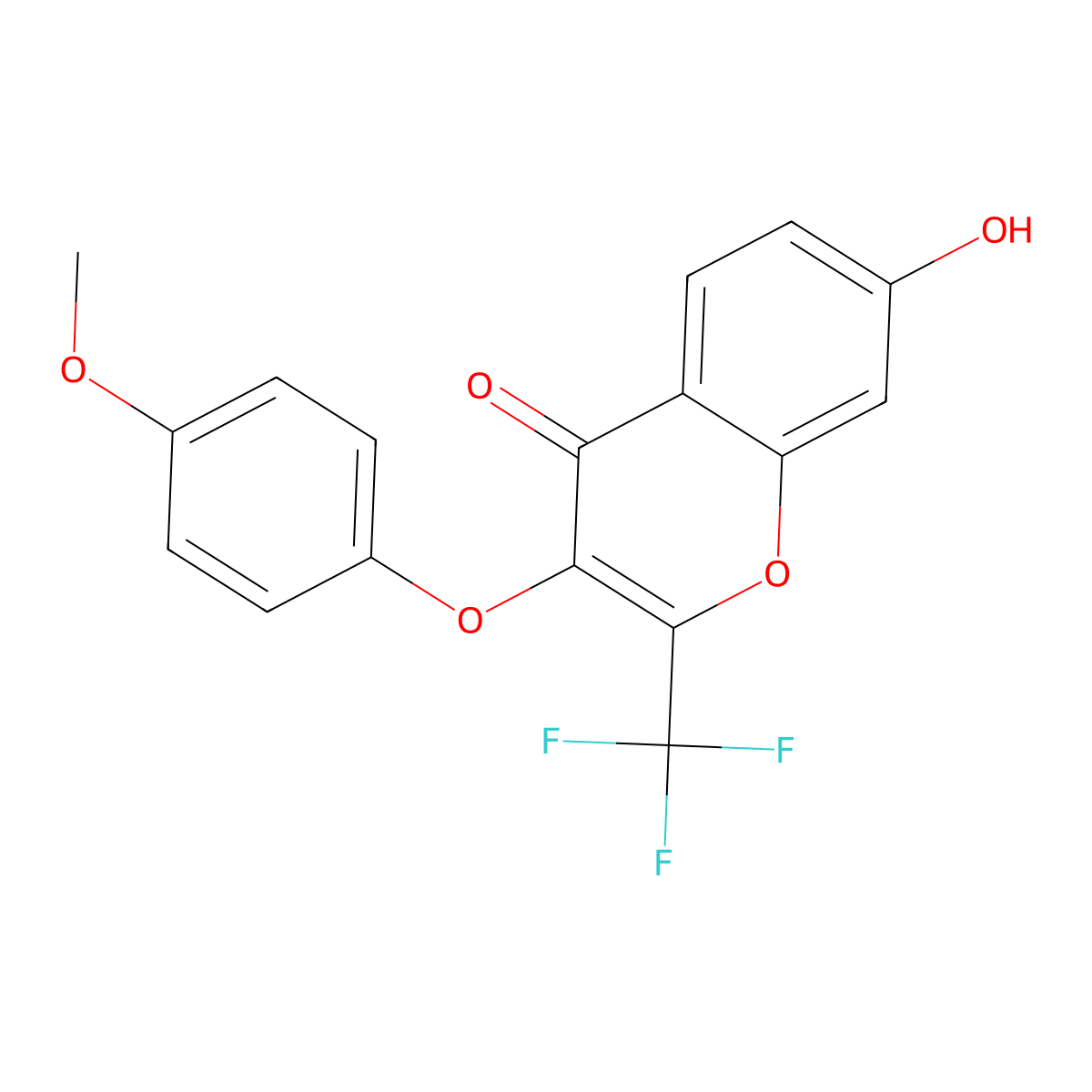 7-hydroxy-3-(4-methoxyphenoxy)-2-(trifluoromethyl)-4H-chromen-4-one molecular structure, CAS 302952-79-0