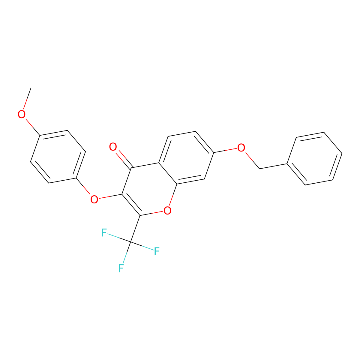 7-(benzyloxy)-3-(4-methoxyphenoxy)-2-(trifluoromethyl)-4H-chromen-4-one molecular structure, CAS 302952-97-2