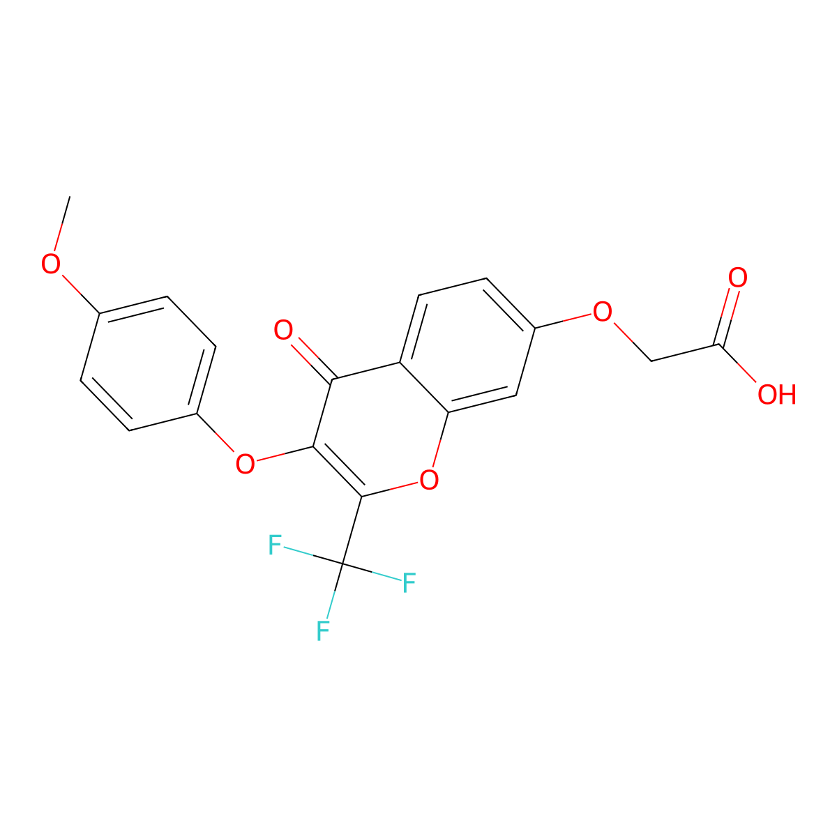 {[3-(4-methoxyphenoxy)-4-oxo-2-(trifluoromethyl)-4H-chromen-7-yl]oxy}acetic acid molecular structure, CAS 302953-03-3