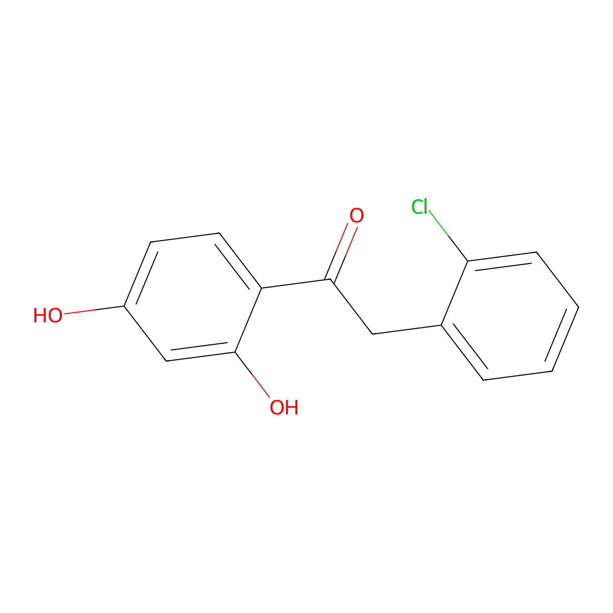 2-(2-Chlorophenyl)-1-(2,4-dihydroxyphenyl)ethan-1-one molecular structure, CAS 302953-07-7