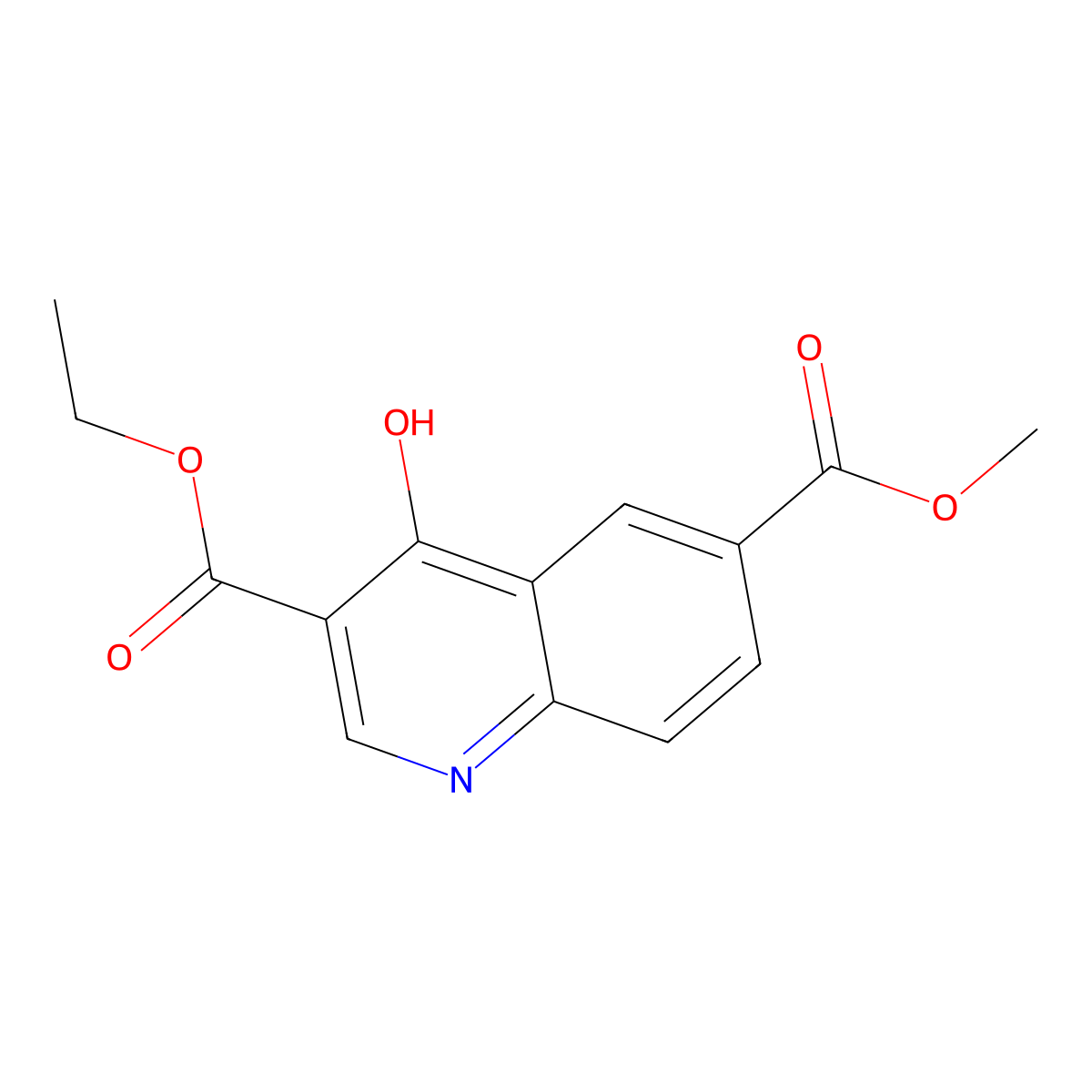3-Ethyl 6-methyl 4-hydroxyquinoline-3,6-dicarboxylate molecular structure, CAS 302953-11-3