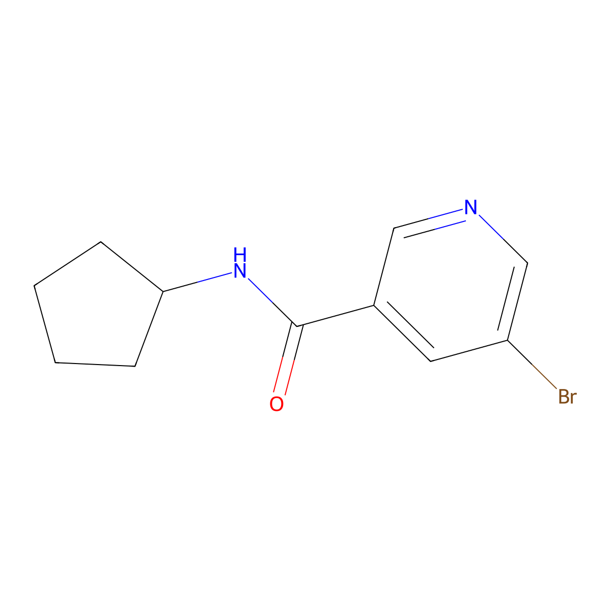 N-Cyclopentyl 5-bromonicotinamide molecular structure, CAS 302953-16-8