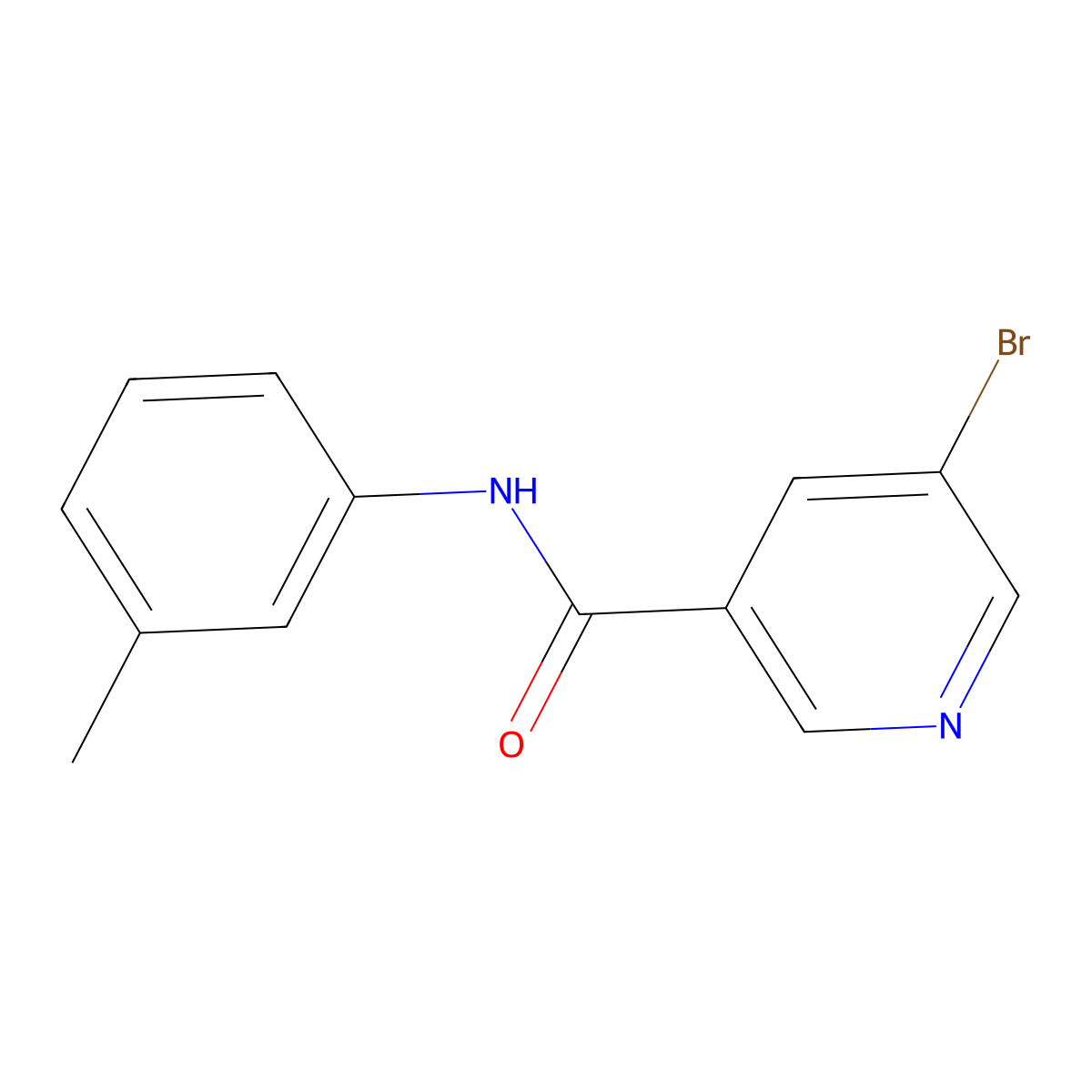 5-bromo-N-(3-methylphenyl)pyridine-3-carboxamide molecular structure, CAS 302953-18-0