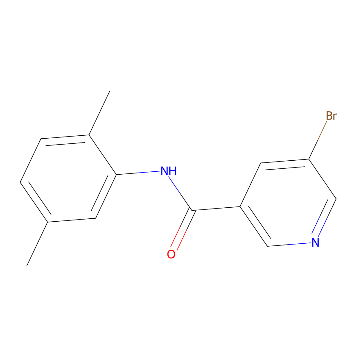 5-bromo-N-(2,5-dimethylphenyl)pyridine-3-carboxamide molecular structure, CAS 302953-19-1