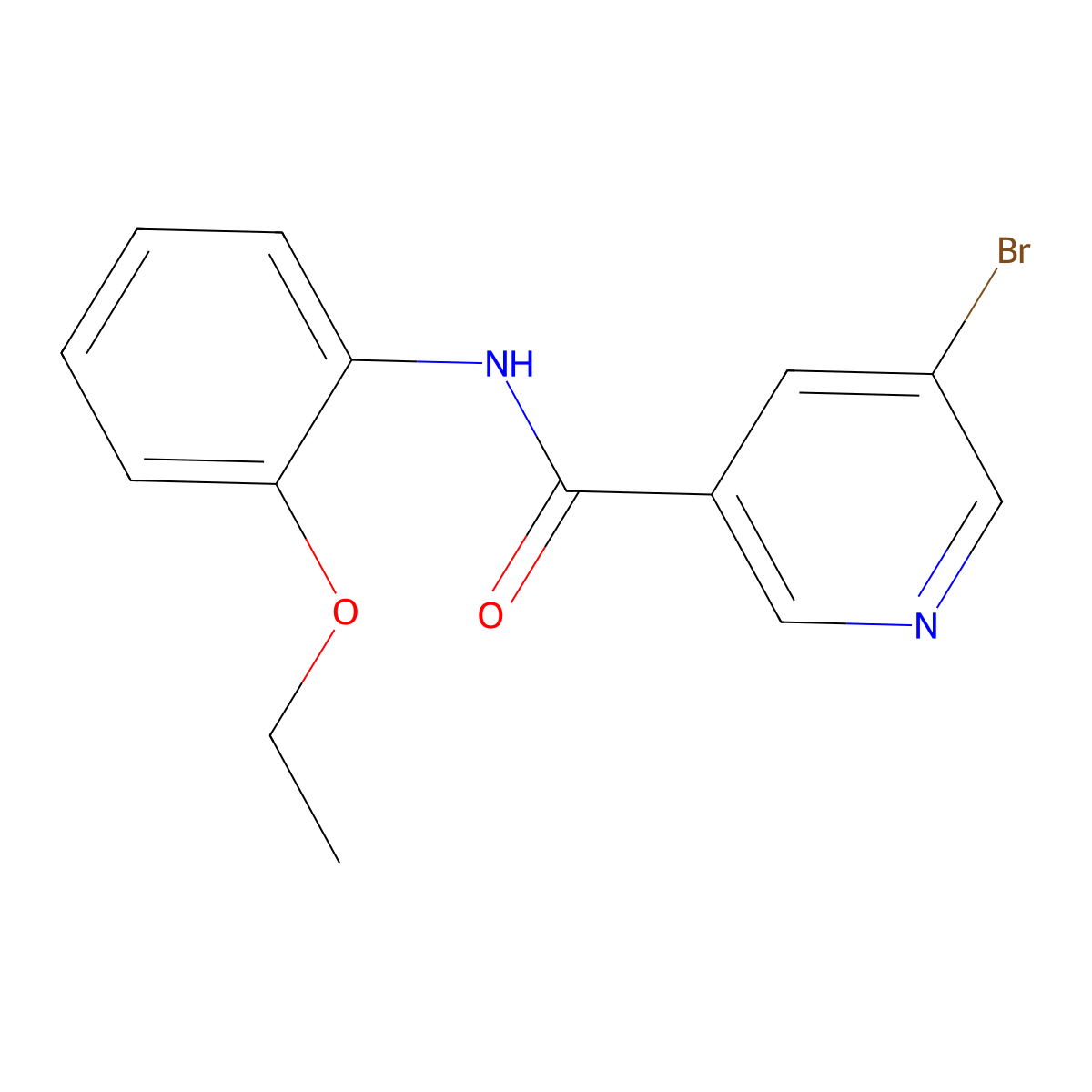 5-bromo-N-(2-ethoxyphenyl)pyridine-3-carboxamide molecular structure, CAS 302953-22-6