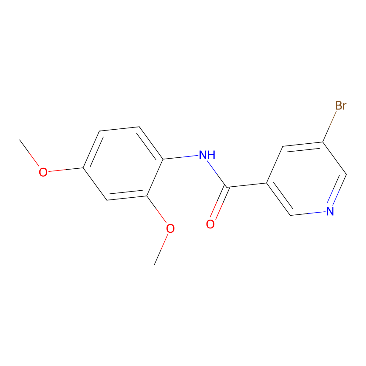 5-bromo-N-(2,4-dimethoxyphenyl)pyridine-3-carboxamide molecular structure, CAS 302953-24-8