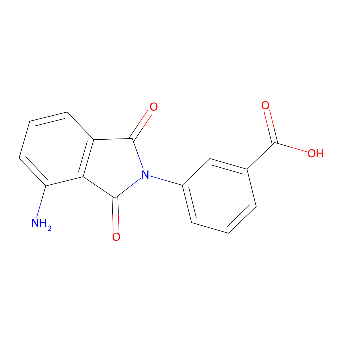 3-(4-Amino-1,3-dioxoisoindolin-2-yl)benzoic acid molecular structure, CAS 302953-58-8