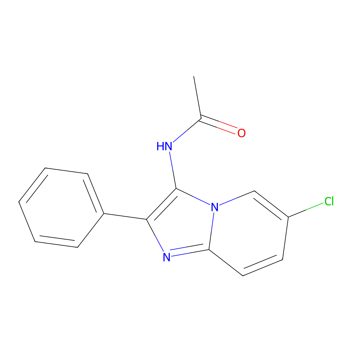N-(6-chloro-2-phenylimidazo[1,2-a]pyridin-3-yl)acetamide molecular structure, CAS 302953-85-1