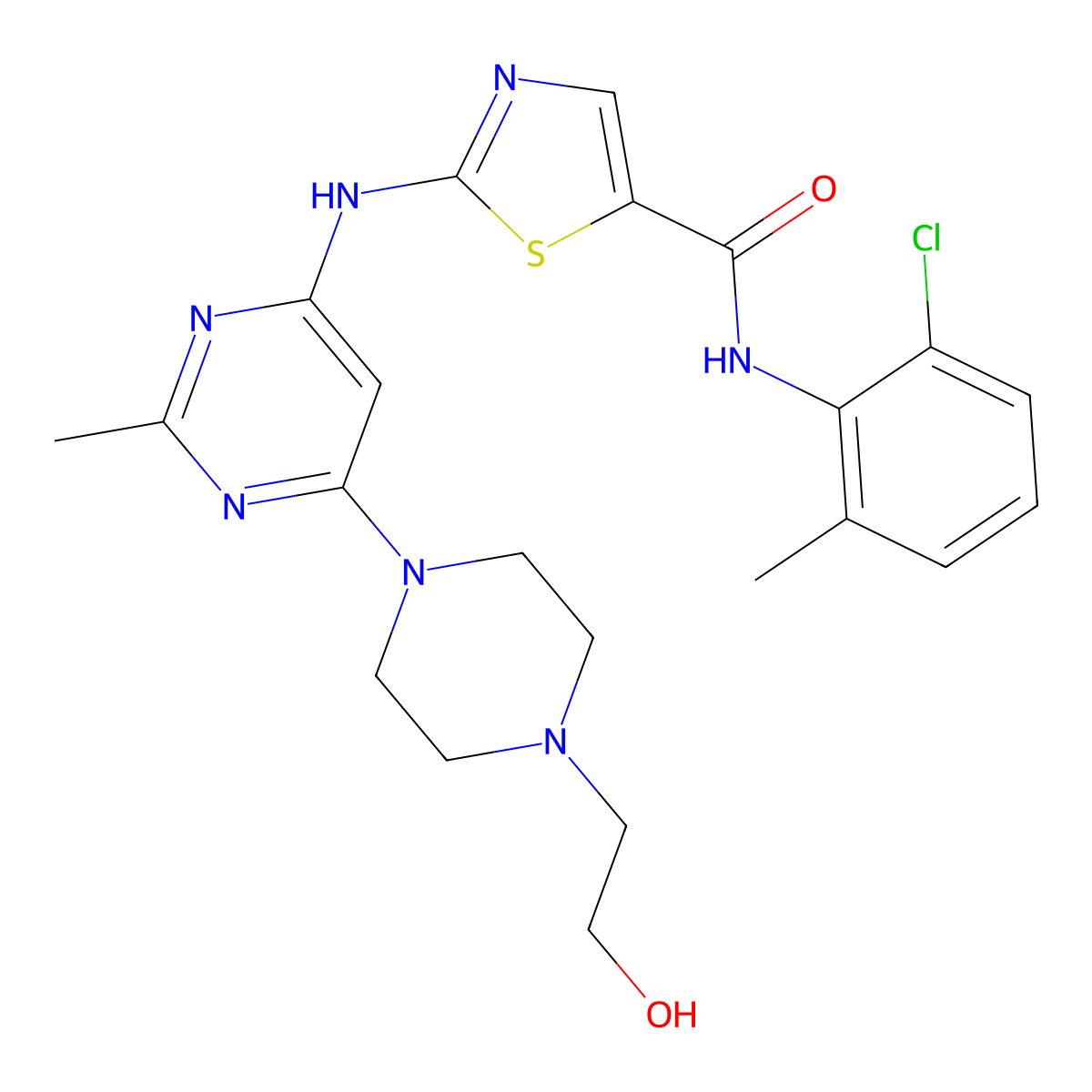 Dasatinib molecular structure, CAS 302962-49-8