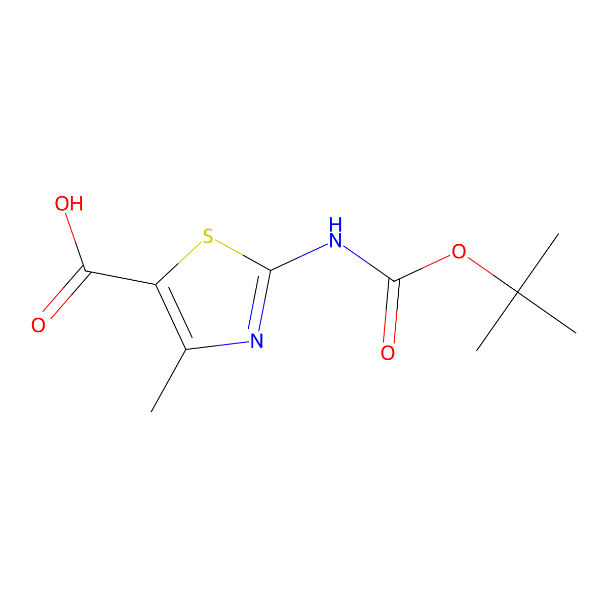 N-Boc-amino-4-methylthiazole-5-carboxylic acid molecular structure, CAS 302963-94-6