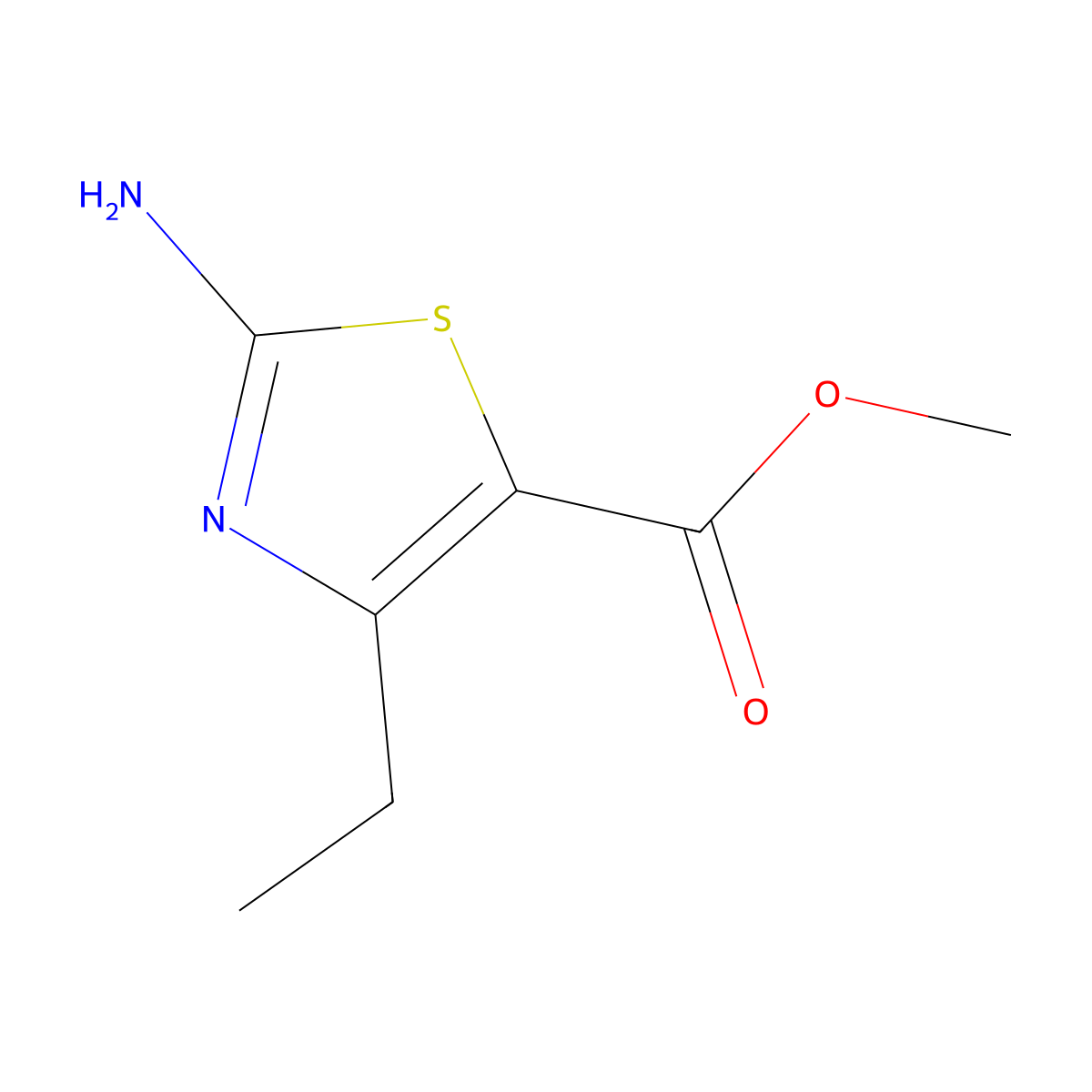 Methyl 2-amino-4-ethyl-1,3-thiazole-5-carboxylate molecular structure, CAS 302964-21-2
