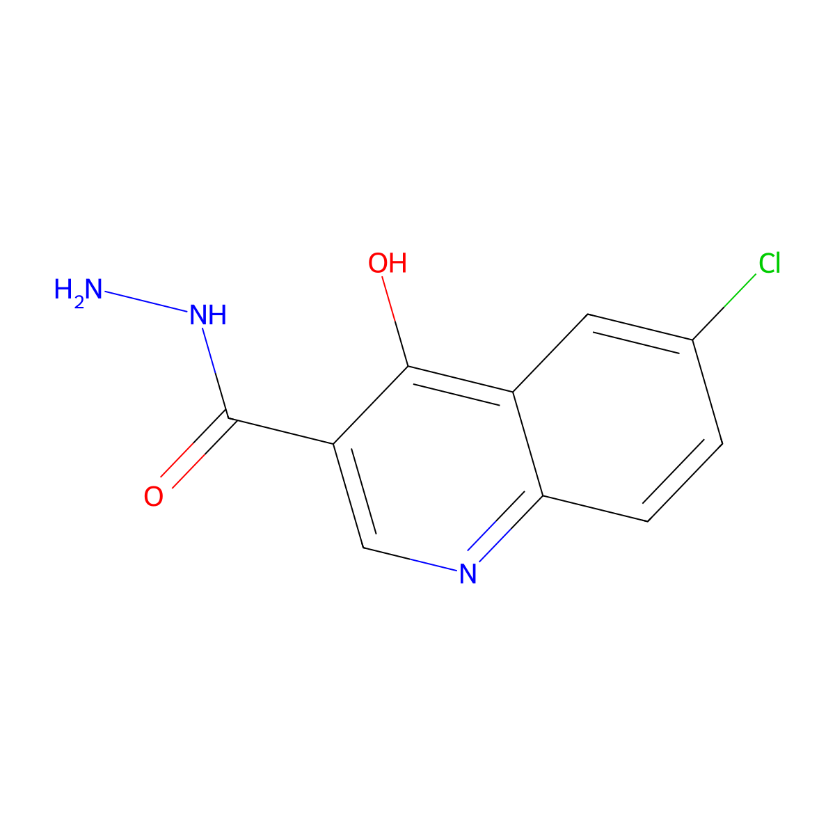 6-Chloro-4-hydroxyquinoline-3-carbohydrazide molecular structure, CAS 302965-43-1