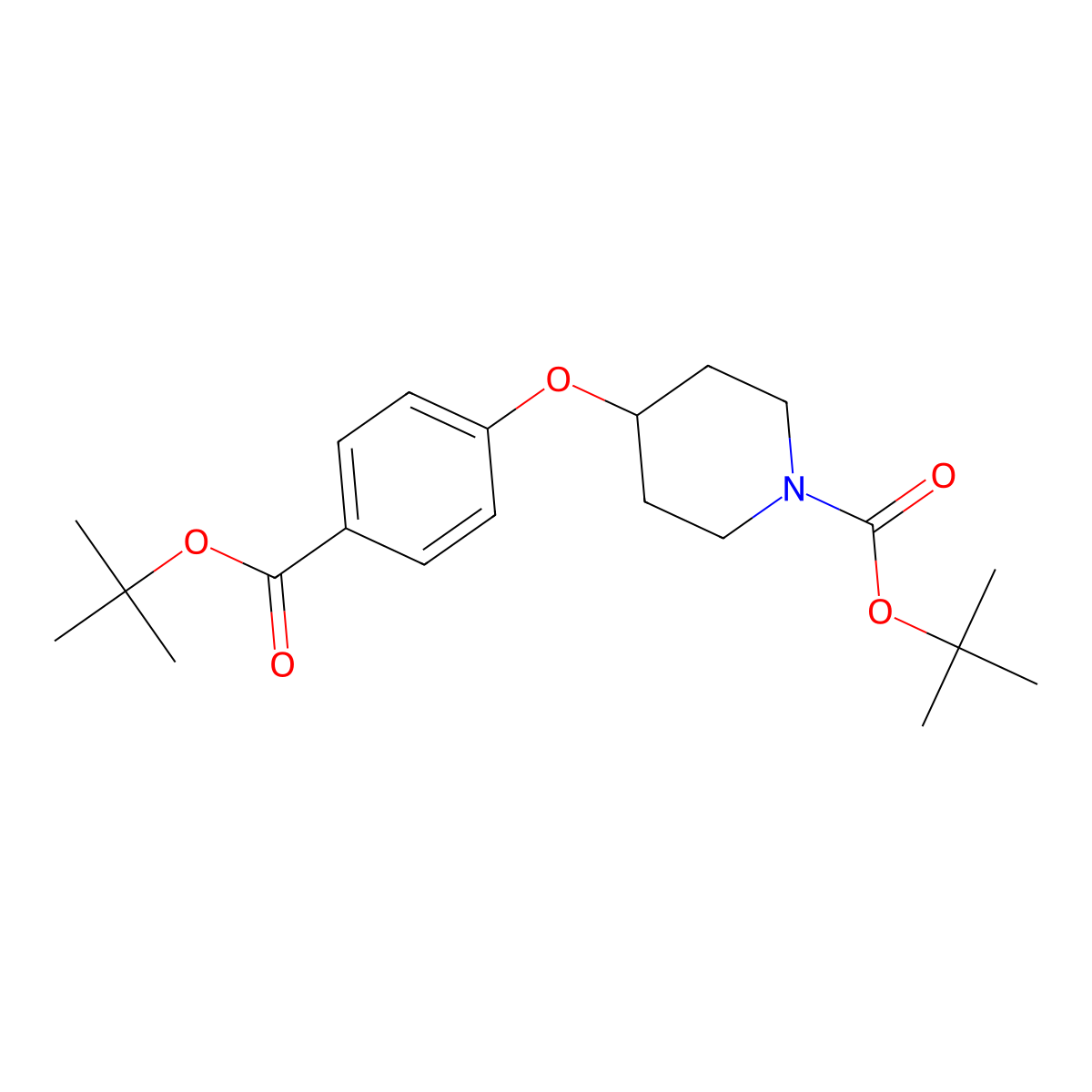 tert-Butyl 4-(4-(tert-butoxycarbonyl)phenoxy)piperidine-1-carboxylate molecular structure, CAS 3029666-93-8