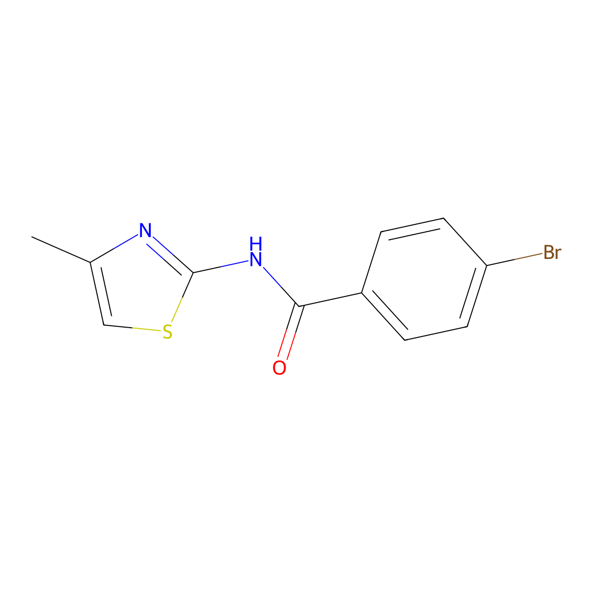4-bromo-N-(4-methyl-1,3-thiazol-2-yl)benzamide molecular structure, CAS 302967-87-9
