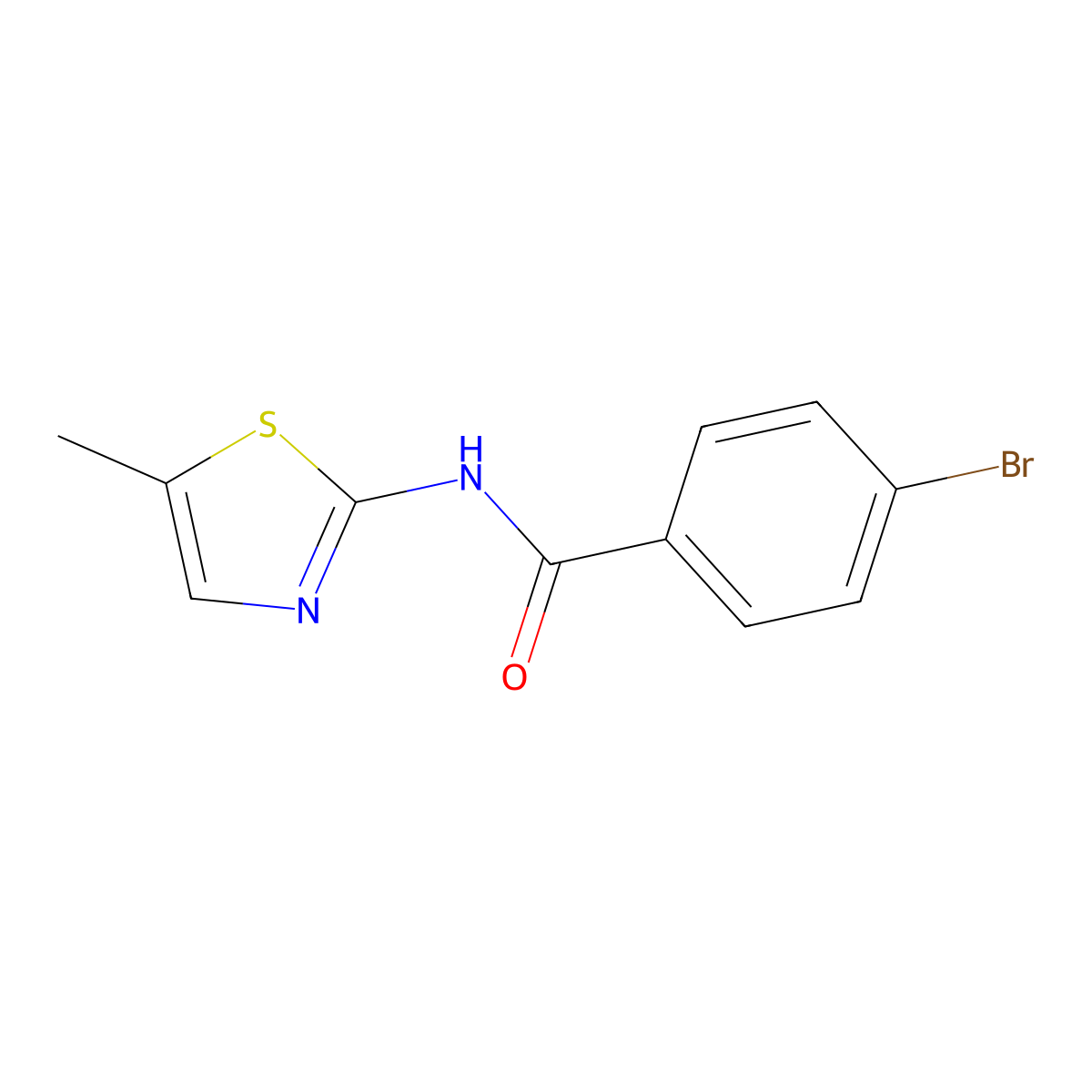 4-bromo-N-(5-methyl-1,3-thiazol-2-yl)benzamide molecular structure, CAS 302967-88-0