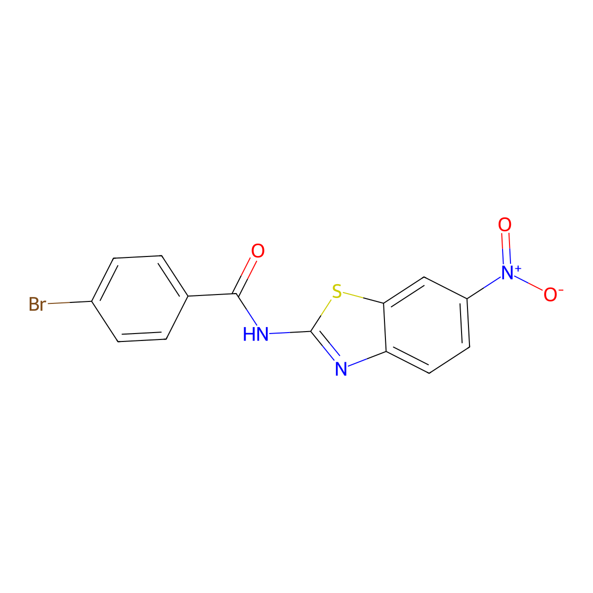 4-bromo-N-(6-nitro-1,3-benzothiazol-2-yl)benzamide molecular structure, CAS 302967-89-1