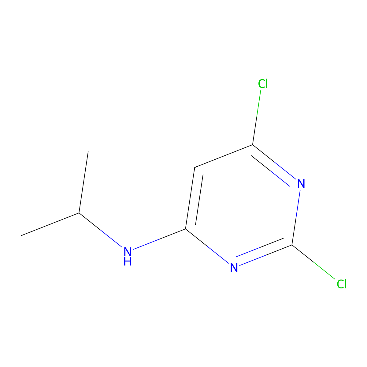 2,6-dichloro-N-isopropylpyrimidin-4-amine molecular structure, CAS 30297-43-9