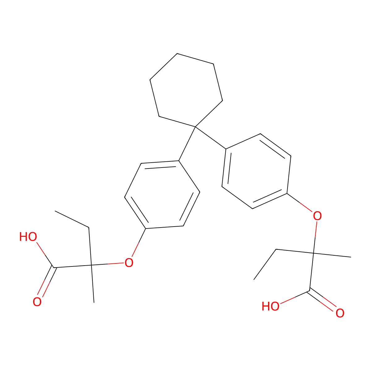 Clinofibrate molecular structure, CAS 30299-08-2