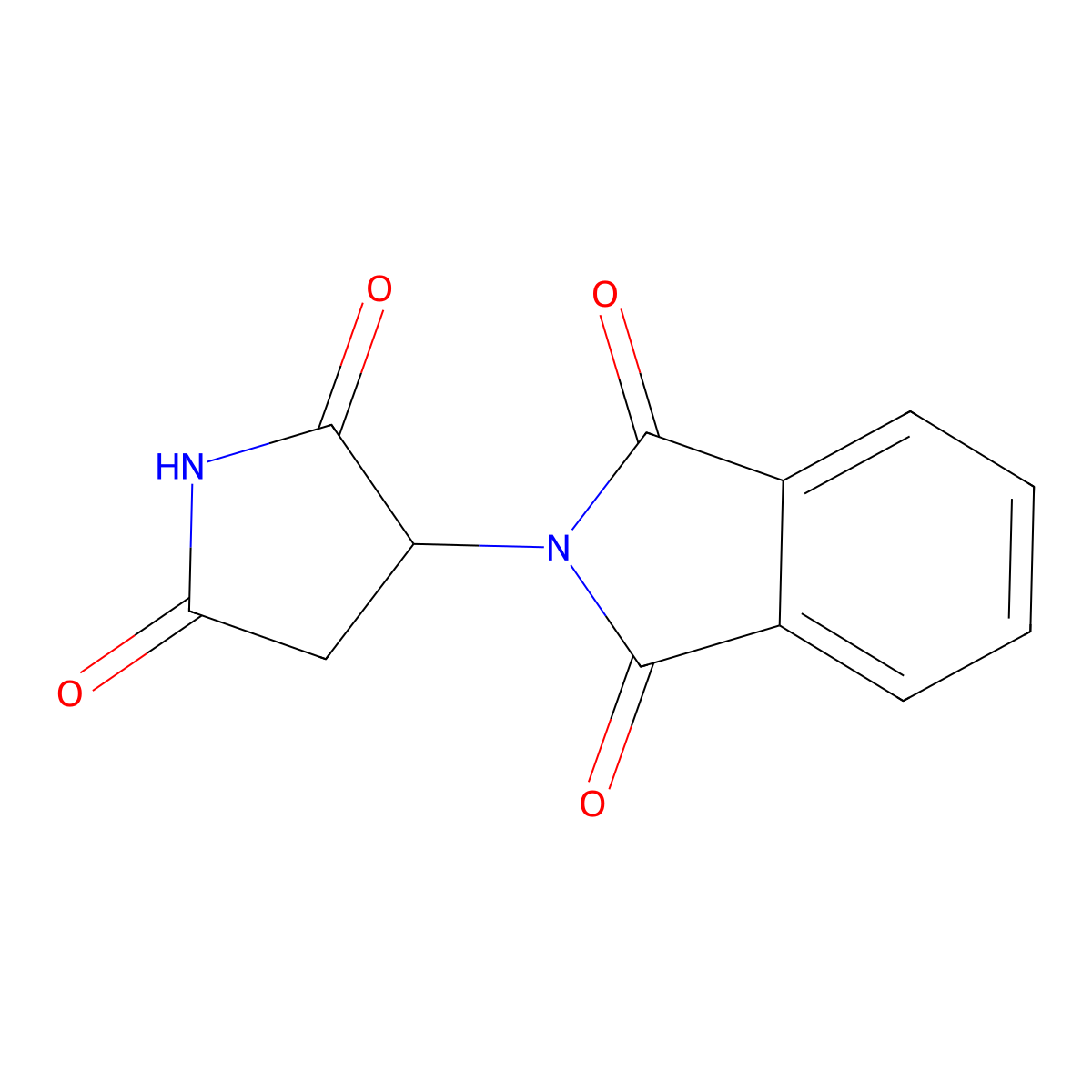 2-(2,5-Dioxo-3-pyrrolidinyl)-1H-isoindole-1,3(2H)-dione molecular structure, CAS 303-16-2