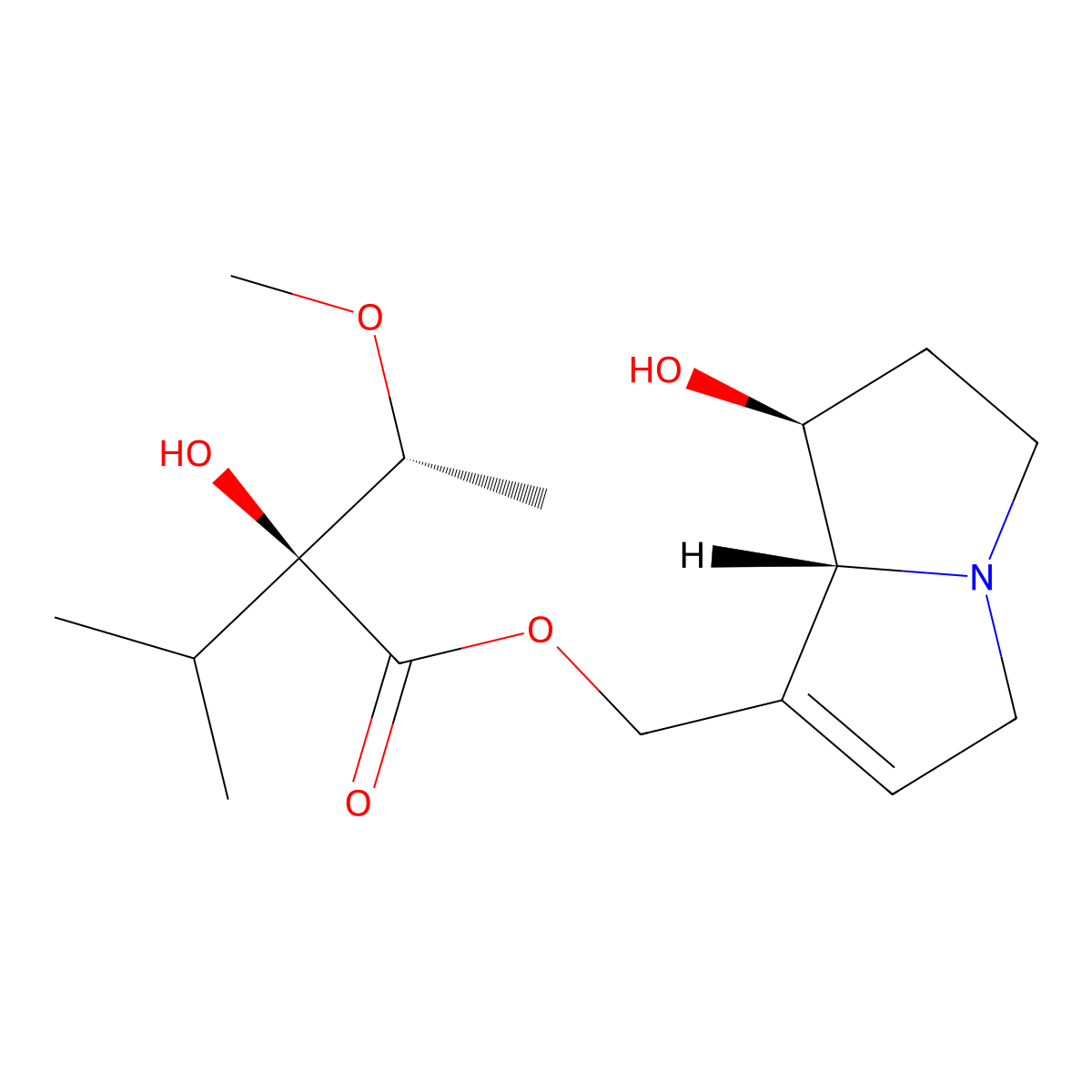 (+)-Heliotrine molecular structure, CAS 303-33-3