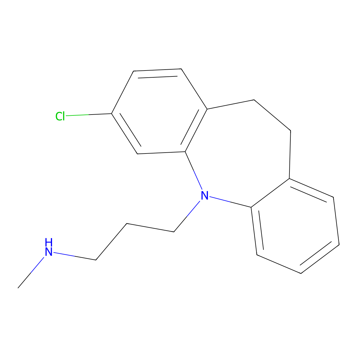 Norclomipramine molecular structure, CAS 303-48-0