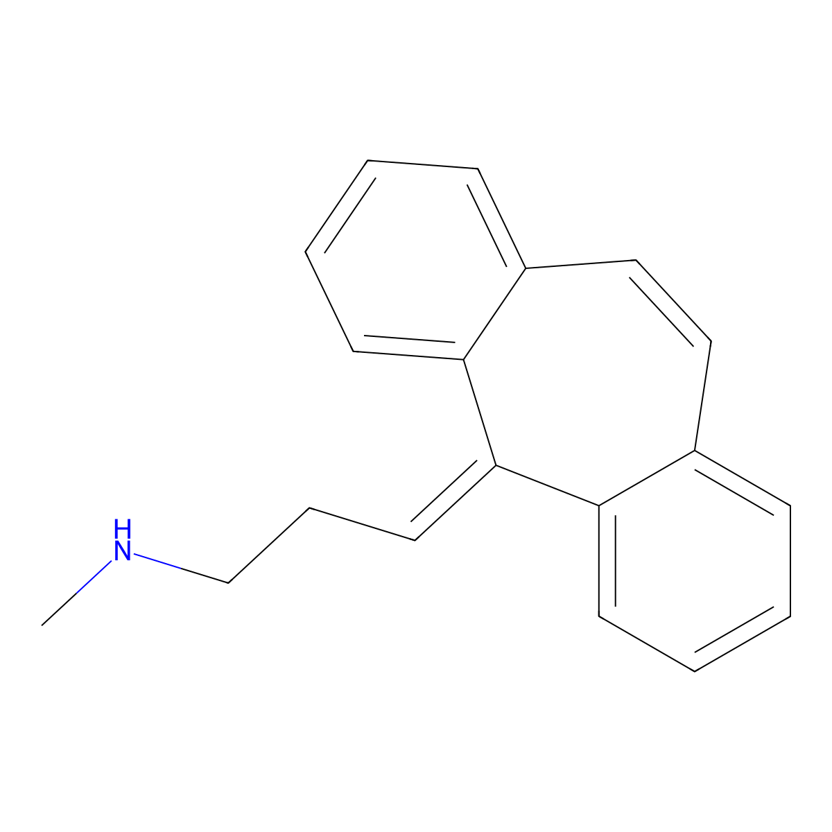 Norcyclobenzaprine molecular structure, CAS 303-50-4