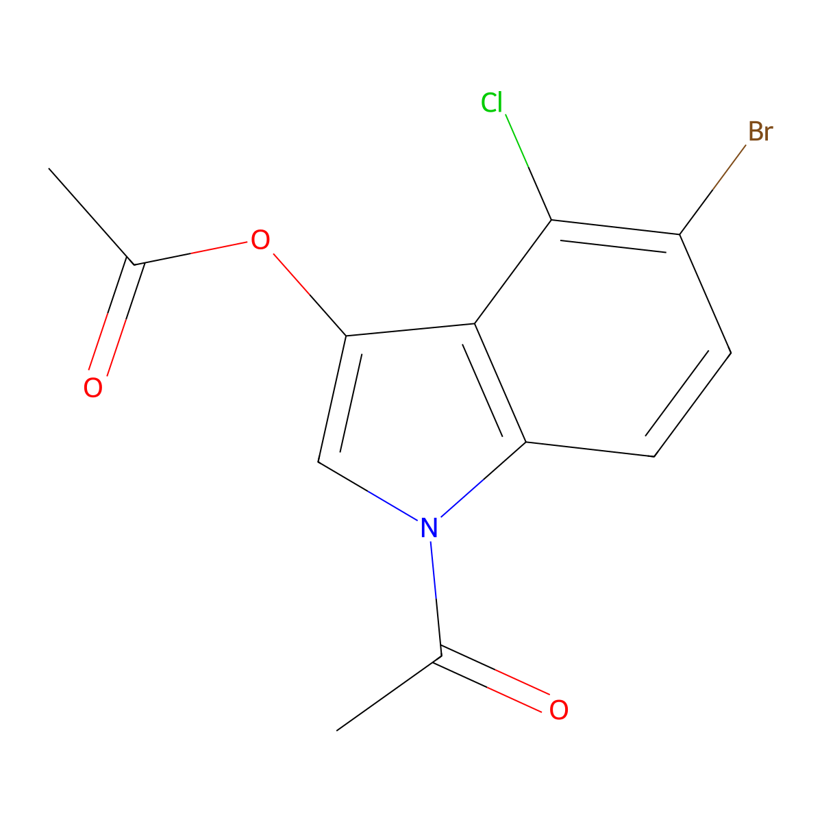 1-Acetyl-5-bromo-4-chloro-1H-indol-3-yl acetate molecular structure, CAS 3030-06-6