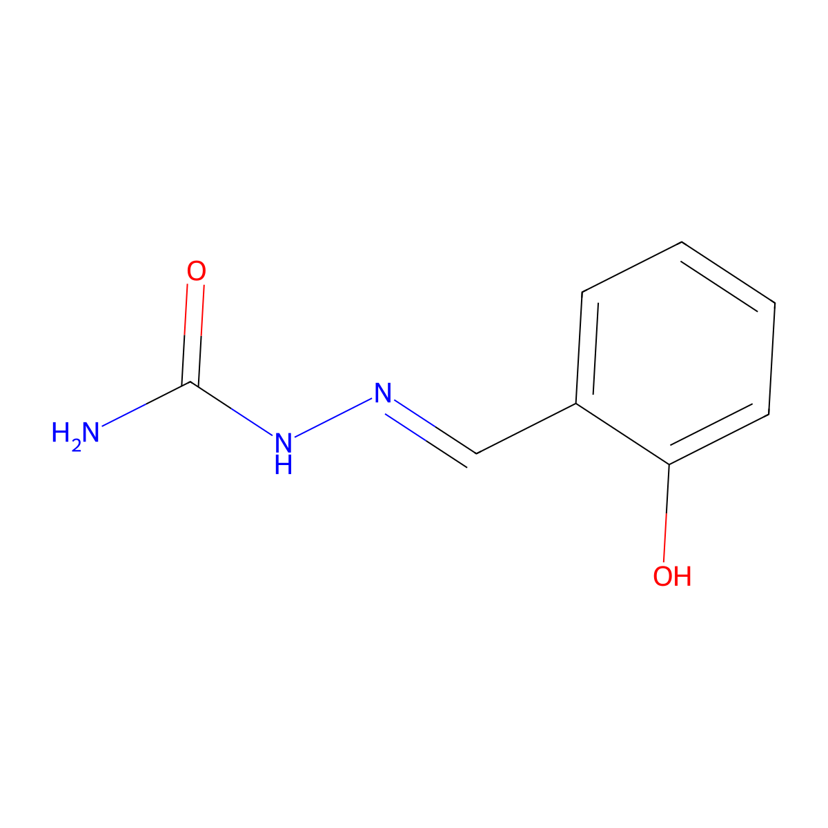 2-Hydroxybenzaldehyde semicarbazone molecular structure, CAS 3030-97-5