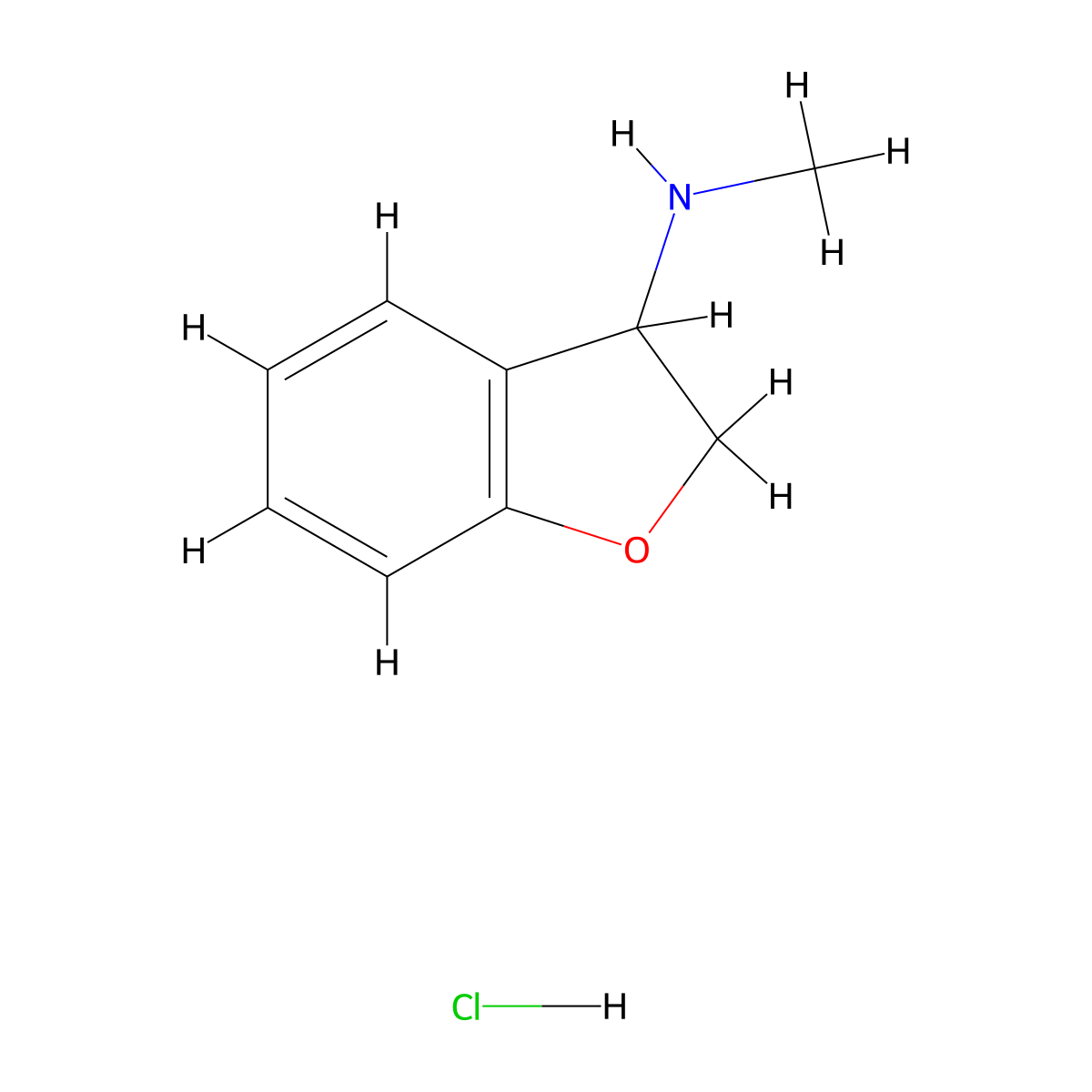 N-methyl-2,3-dihydro-1-benzofuran-3-amine hydrochloride molecular structure, CAS 3030002-00-4