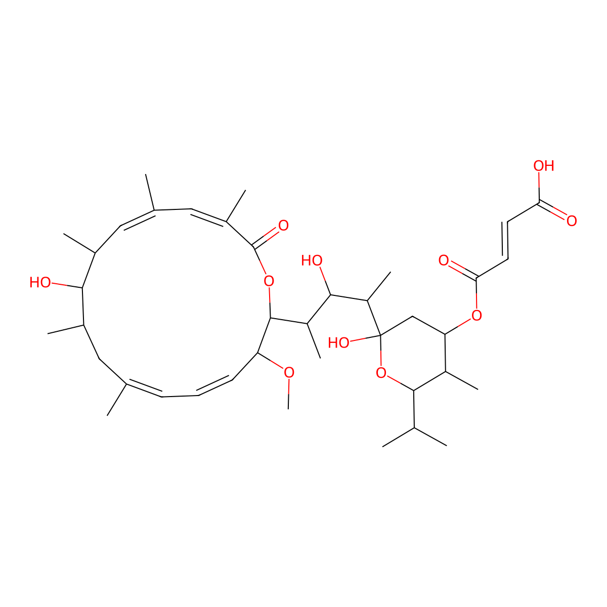 4-[2-Hydroxy-2-[3-hydroxy-4-(10-hydroxy-3-methoxy-7,9,11,13,15-pentamethyl-16-oxo-1-oxacyclohexadeca-4,6,12,14-tetraen-2-yl)pentan-2-yl]-5-methyl-6-propan-2-yloxan-4-yl]oxy-4-oxobut-2-enoic acid molecular structure, CAS 303009-07-6