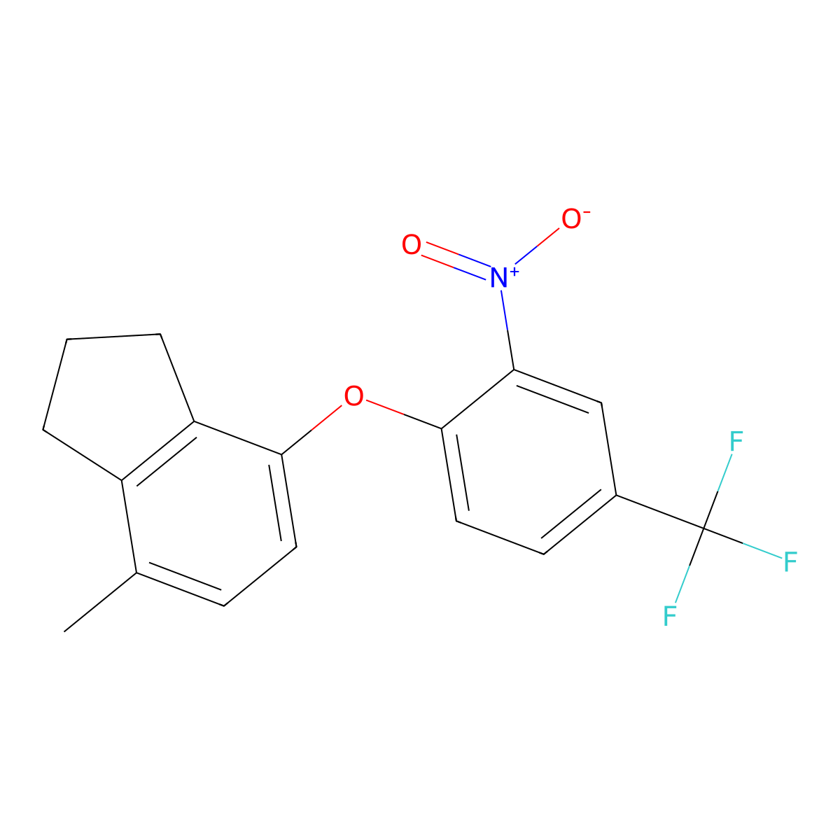 4-methyl-7-[2-nitro-4-(trifluoromethyl)phenoxy]-2,3-dihydro-1H-indene molecular structure, CAS 303009-96-3